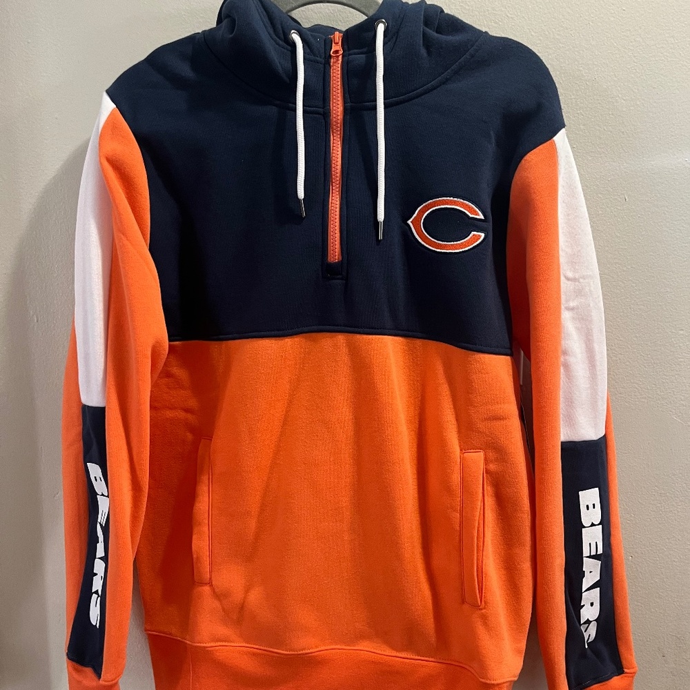 NFL Chicago Bears Hoodie Quarterzip Sweatshirt - Men Small